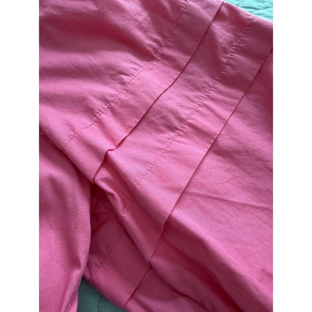 MAUDE VIVANTE Pink Dress Puffed Sleeves Size L V-Neck Cotton Cotttagecore - Picture 6 of 9